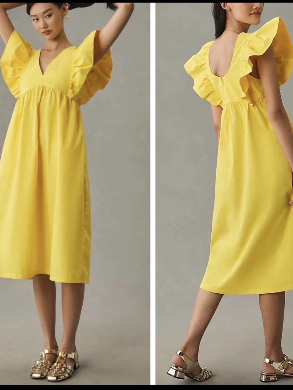 Anthropologie Yellow Maeve Dress XS NWOT